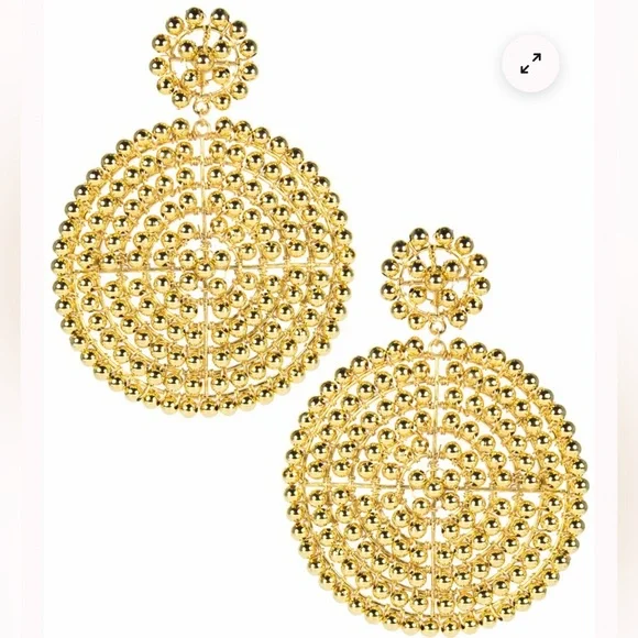 Elegant Gold Beaded Earrings - Picture 1 of 3